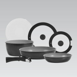 Set of Frying Pans Feel Maestro MR-4800-7 Black Silicone Aluminium Ø 18 cm Ø 26 cm