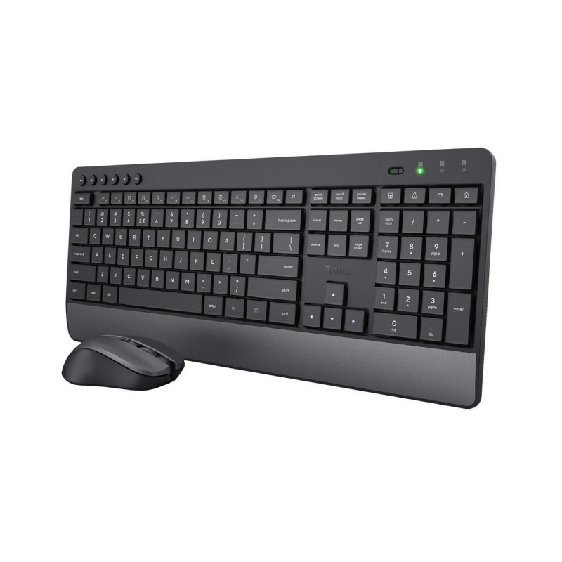 Keyboard and Mouse Trust Trezo Black Monochrome QWERTY Qwerty US