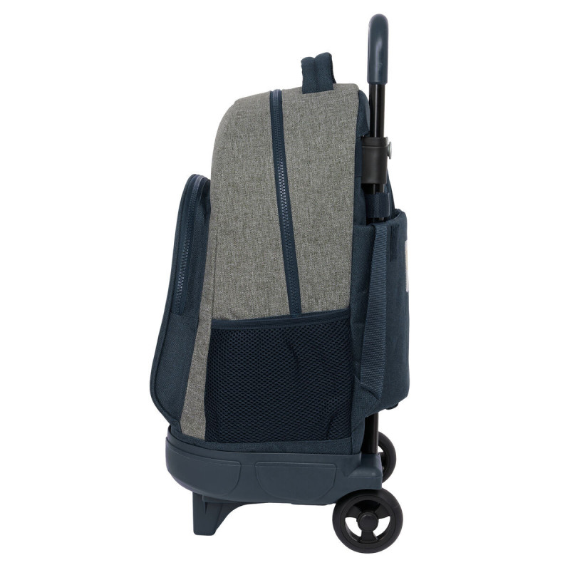 School Rucksack with Wheels Safta Blue Grey 33 x 22 x 45 cm