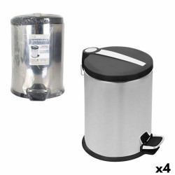 Waste bin Confortime Silver Metal 4 Units 9 L 23 x 33 cm (23 x 23 x 33 cm)