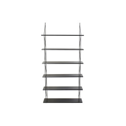 Shelves DKD Home Decor Black Wood Metal 60 x 16 x 123 cm