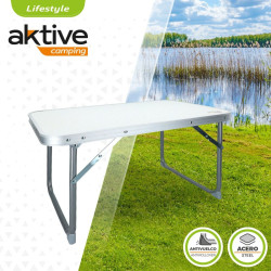 Folding Table Aktive White 60 x 40 x 40 cm (4 Units)