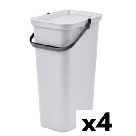 Recycling Waste Bin Tontarelli Moda 38 L White (4 Units)