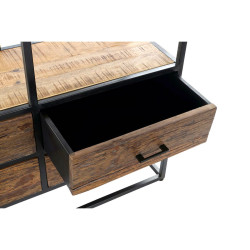 Shelves DKD Home Decor Black Natural Dark brown Metal Recycled Wood Mango wood 100 x 37 x 180 cm