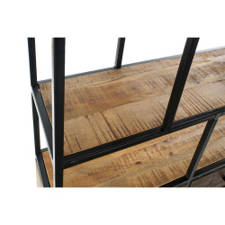 Shelves DKD Home Decor Black Natural Dark brown Metal Recycled Wood Mango wood 100 x 37 x 180 cm