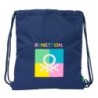 Backpack with Strings Benetton Cool Navy Blue 35 x 40 x 1 cm