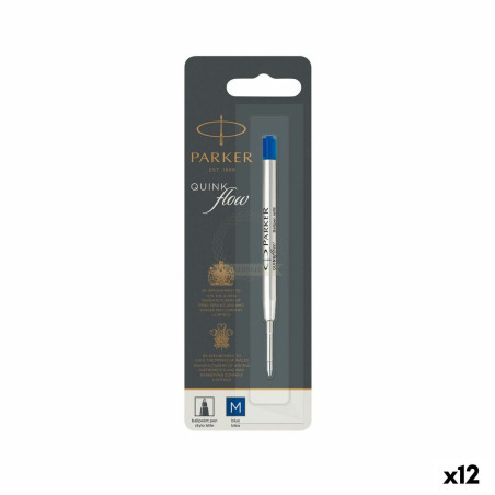 Refill for ballpoint pen Parker Quink Flow Blue (12 Units)