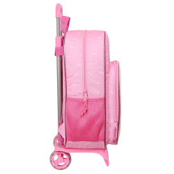 School Rucksack with Wheels Barbie Girl Pink 33 x 42 x 14 cm