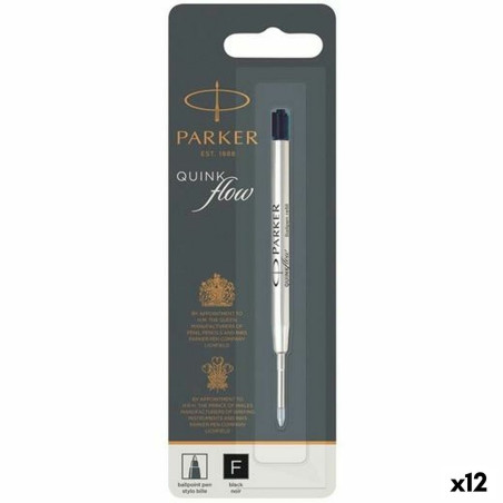 Refill for ballpoint pen Parker Quink Flow Black 0,8 mm (12 Units)