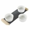 Snack tray DKD Home Decor White Black Stoneware Board 33 x 10 x 5,8 cm