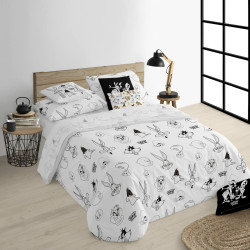 Nordic cover Looney Tunes Looney B&W White black 200 x 200 cm