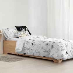 Nordic cover Looney Tunes Looney B&W White black 200 x 200 cm