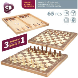 Chess and Checkers Board Colorbaby Backgammon Wood (4 Units)