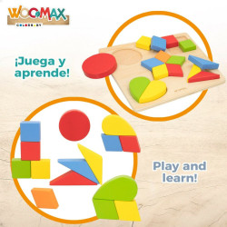 Child's Wooden Puzzle Woomax Shapes + 12 Months 16 Pieces (6 Units)