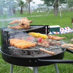 Coal Barbecue with Wheels Grill Black Ø 51 cm