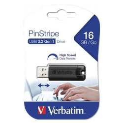 Pendrive Verbatim Pinstripe Black 16 GB (10 Units)