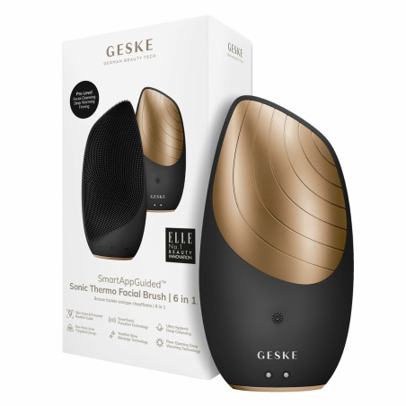 Cleansing Facial Brush Geske SmartAppGuided Black 6 in 1