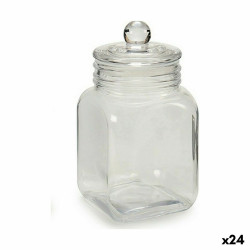 Jar Hermetically sealed Transparent Glass 1,2 L 11 x 19,5 x 11 cm (24 Units)