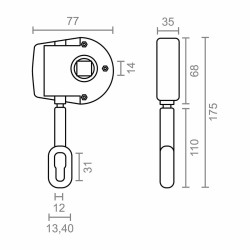 Mechanism for roll-out awning Micel TLD05 White 7,7 x 3,5 x 17,5 cm Manual 1:11