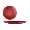 Flat Plate Red Glass Ø 32 cm (12 Units)