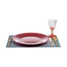 Flat Plate Red Glass Ø 32 cm (12 Units)