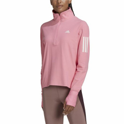 Women's long sleeve T-shirt Adidas Own the Run 1/2 Zip Pink