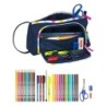 School Case with Accessories Benetton Love Navy Blue 20 x 11 x 8.5 cm (32 Pieces)