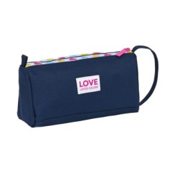 School Case with Accessories Benetton Love Navy Blue 20 x 11 x 8.5 cm (32 Pieces)