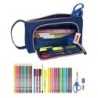 School Case with Accessories Kelme Navy blue Orange Navy Blue 20 x 11 x 8.5 cm (32 Pieces)