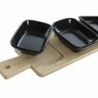 Appetizer Set DKD Home Decor Black Natural Bamboo Plastic Stoneware Cottage 4 Pieces 28 x 10 x 1 cm (4 pcs)