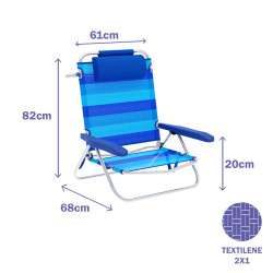 Folding Chair Marbueno Stripes Blue 61 x 82 x 68 cm