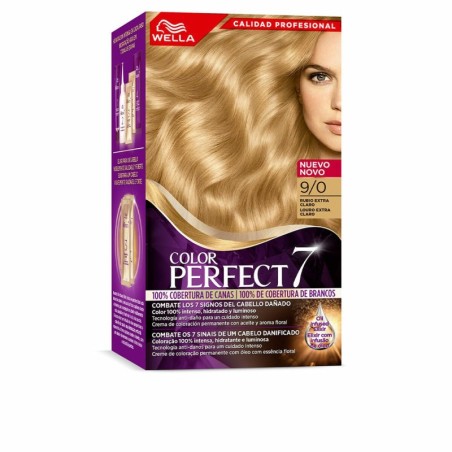 Permanent Dye Wella Color Perfect 7 Nº 9/0 Grey Hair 60 ml Bright Blonde