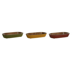 Centerpiece Home ESPRIT Yellow Green Coral 32 x 15 x 5 cm (3 Units)