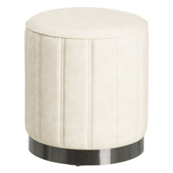 Pouffe Beige Synthetic Leather 38 x 38 x 42 cm DMF