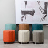 Pouffe Beige Synthetic Leather 38 x 38 x 42 cm DMF