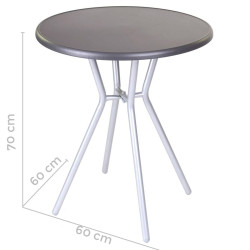 Side table Zoe Black Grey Steel 60 x 60 x 70 cm