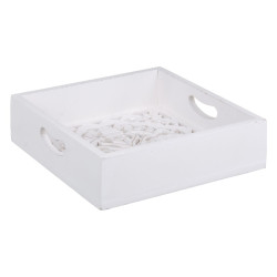 Snack tray 39 x 39 x 9 cm White 3 Pieces DMF