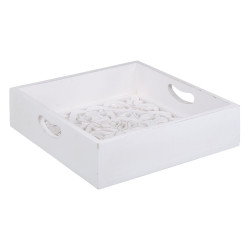 Snack tray 39 x 39 x 9 cm White 3 Pieces DMF