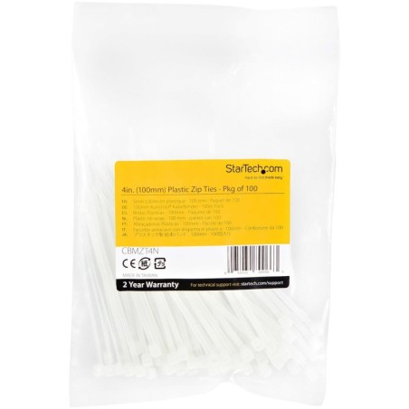 Nylon Cable Ties Startech CBMZT4N White (100 Units)