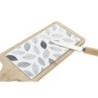 Appetizer Set DKD Home Decor White/Black Bamboo Stoneware Sheets Cottage 3 Pieces 33 x 12 x 1 cm (3 piezas)