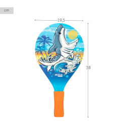 Beach Spades with Ball Aktive Shark 19,5 x 38 cm (24 Units)