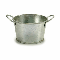 Planter Bucket Silver Zinc 17,8 x 8 x 12,3 cm (72 Units)