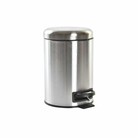 Waste bin DKD Home Decor Baths Silver Steel Basic 3 L 23 x 17,50 x 25 cm