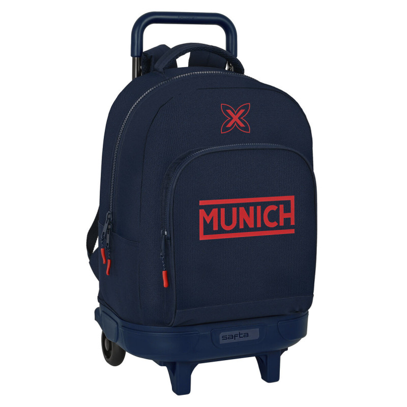 School Rucksack with Wheels Munich Flash 33 x 45 x 22 cm Navy Blue