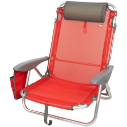 Folding Chair with Headrest Aktive Menorca Red 51 x 76 x 45 cm (2 Units)