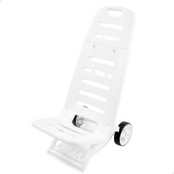 Beach Chair Aktive White Wheels 40 x 84 x 44 cm (2 Units)