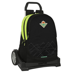 School Rucksack with Wheels Real Betis Balompié Black Lime 32 x 44 x 16 cm