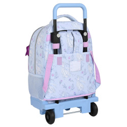 School Rucksack with Wheels Frozen Believe Lilac 33 X 45 X 22 cm