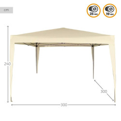 Gazebo Aktive 300 x 240 x 300 cm Steel Cream Plastic