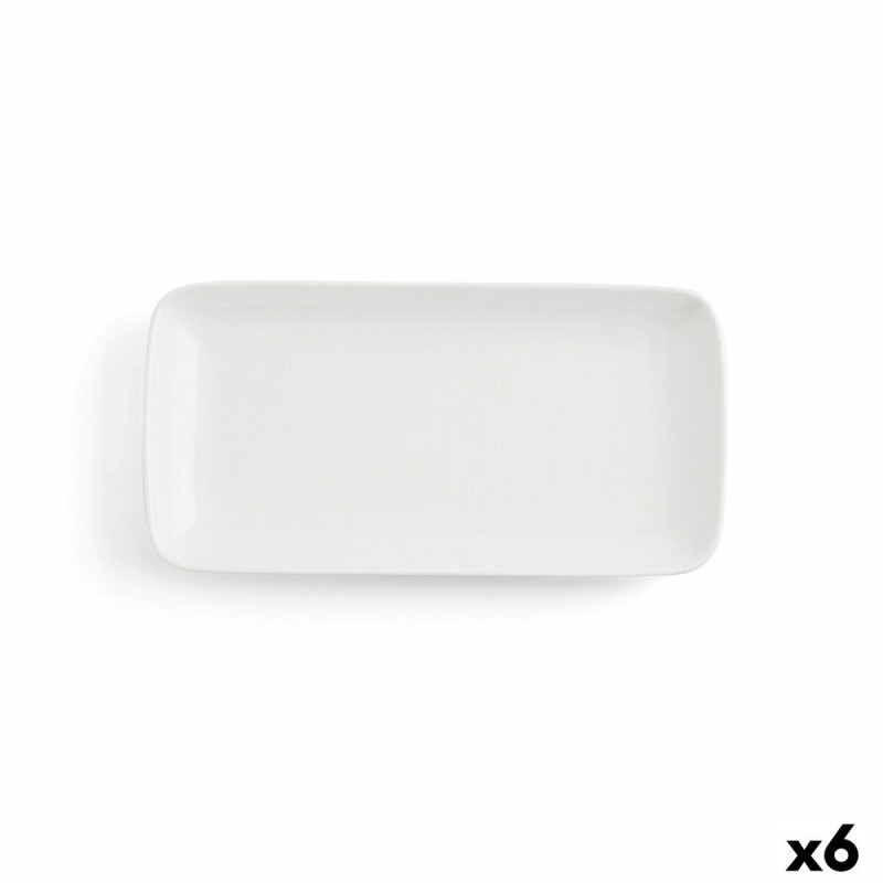 Serving Platter Ariane Vital Coupe Rectangular Ceramic White (28 x 14 cm) (6 Units)